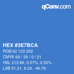 Color code: HEX #3E7BCA | qconv.com