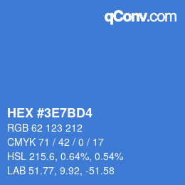 Color code: HEX #3E7BD4 | qconv.com