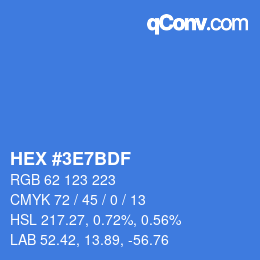 Color code: HEX #3E7BDF | qconv.com