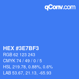 Color code: HEX #3E7BF3 | qconv.com