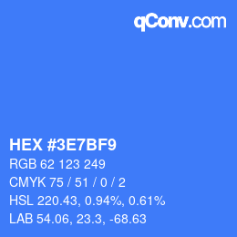 カラーコード: HEX #3E7BF9 | qconv.com