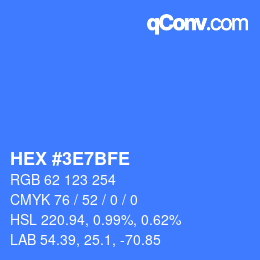 Color code: HEX #3E7BFE | qconv.com