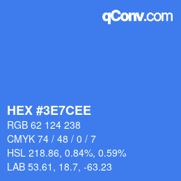 Color code: HEX #3E7CEE | qconv.com