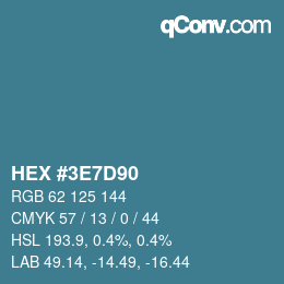 Color code: HEX #3E7D90 | qconv.com