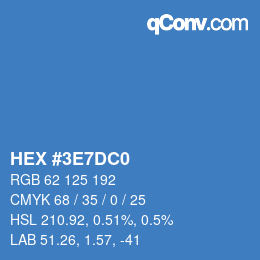 カラーコード: HEX #3E7DC0 | qconv.com