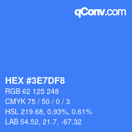 Color code: HEX #3E7DF8 | qconv.com