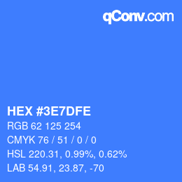 Color code: HEX #3E7DFE | qconv.com