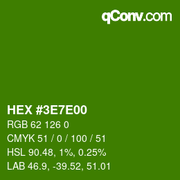Color code: HEX #3E7E00 | qconv.com