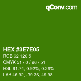 カラーコード: HEX #3E7E05 | qconv.com