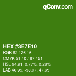 Color code: HEX #3E7E10 | qconv.com