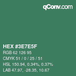 Color code: HEX #3E7E5F | qconv.com
