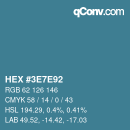 Color code: HEX #3E7E92 | qconv.com