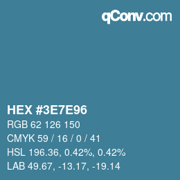 Color code: HEX #3E7E96 | qconv.com
