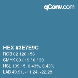 Farbcode: HEX #3E7E9C | qconv.com