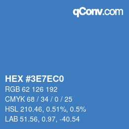 Color code: HEX #3E7EC0 | qconv.com