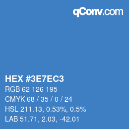カラーコード: HEX #3E7EC3 | qconv.com