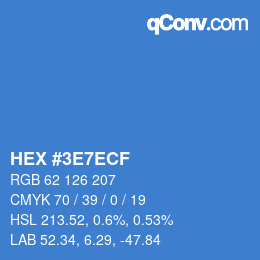 Color code: HEX #3E7ECF | qconv.com