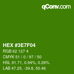 Color code: HEX #3E7F04 | qconv.com