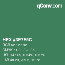 Color code: HEX #3E7F5C | qconv.com