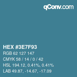 Color code: HEX #3E7F93 | qconv.com