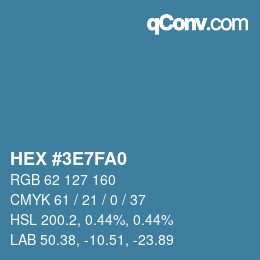 Color code: HEX #3E7FA0 | qconv.com