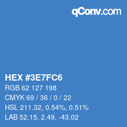 Color code: HEX #3E7FC6 | qconv.com