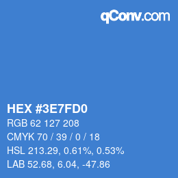 カラーコード: HEX #3E7FD0 | qconv.com