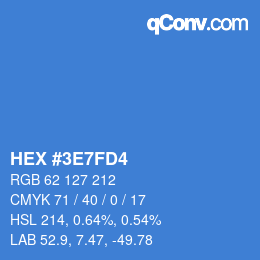 Color code: HEX #3E7FD4 | qconv.com
