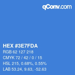 Color code: HEX #3E7FDA | qconv.com