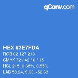 カラーコード: HEX #3E7FDA | qconv.com