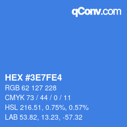Color code: HEX #3E7FE4 | qconv.com