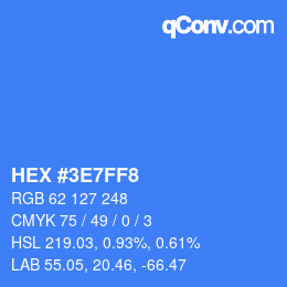 Color code: HEX #3E7FF8 | qconv.com