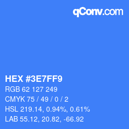 Color code: HEX #3E7FF9 | qconv.com