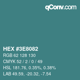 Color code: HEX #3E8082 | qconv.com