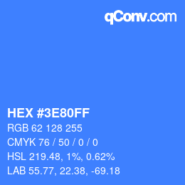 Color code: HEX #3E80FF | qconv.com