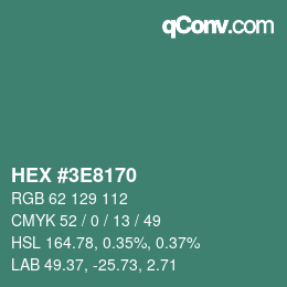 Color code: HEX #3E8170 | qconv.com
