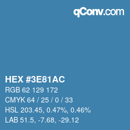 Color code: HEX #3E81AC | qconv.com