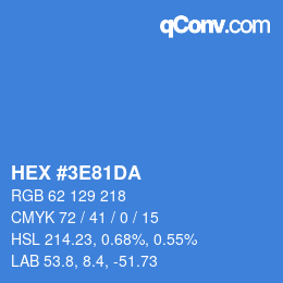 カラーコード: HEX #3E81DA | qconv.com