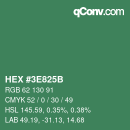 Color code: HEX #3E825B | qconv.com