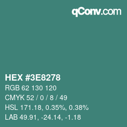 Color code: HEX #3E8278 | qconv.com