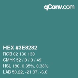 Color code: HEX #3E8282 | qconv.com