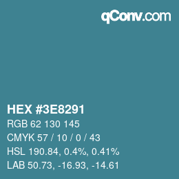 Color code: HEX #3E8291 | qconv.com