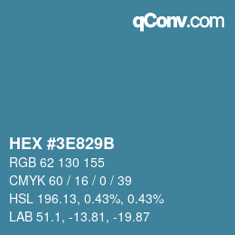 Color code: HEX #3E829B | qconv.com