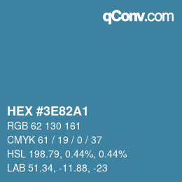 Color code: HEX #3E82A1 | qconv.com