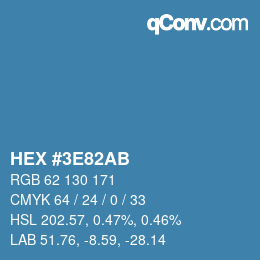 Color code: HEX #3E82AB | qconv.com