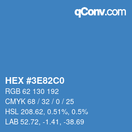 カラーコード: HEX #3E82C0 | qconv.com