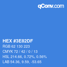 Color code: HEX #3E82DF | qconv.com