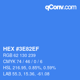 Color code: HEX #3E82EF | qconv.com