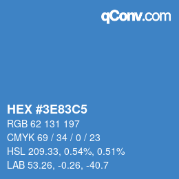 Color code: HEX #3E83C5 | qconv.com