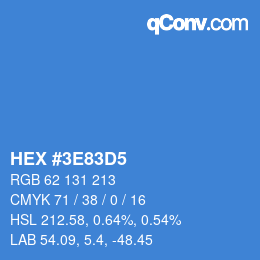 Color code: HEX #3E83D5 | qconv.com